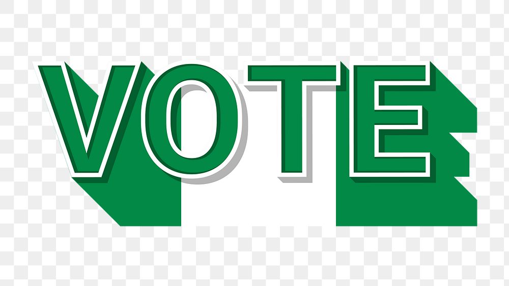 Vote text Nigeria flag png election