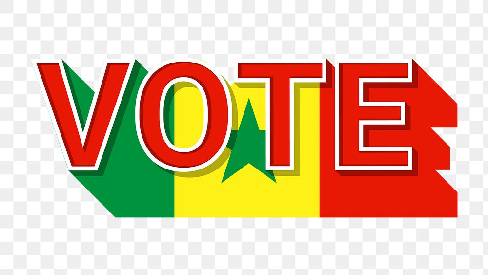 Vote text Senegal flag png election