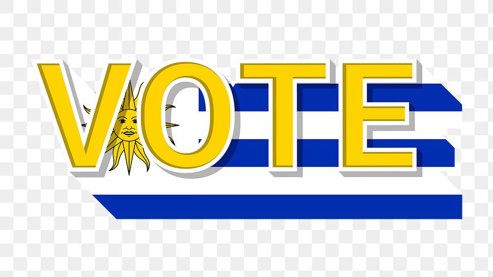 Vote text Uruguay flag png election