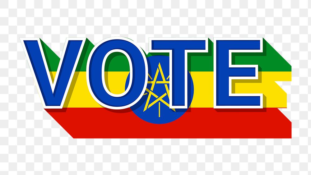 Vote text Ethiopia flag png election