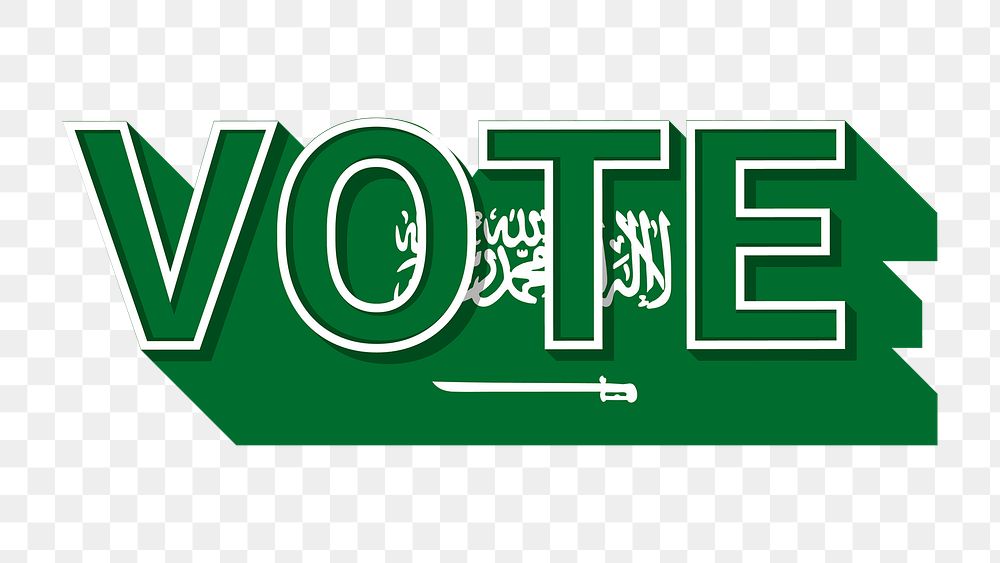 Vote text Saudi Arabia flag png election
