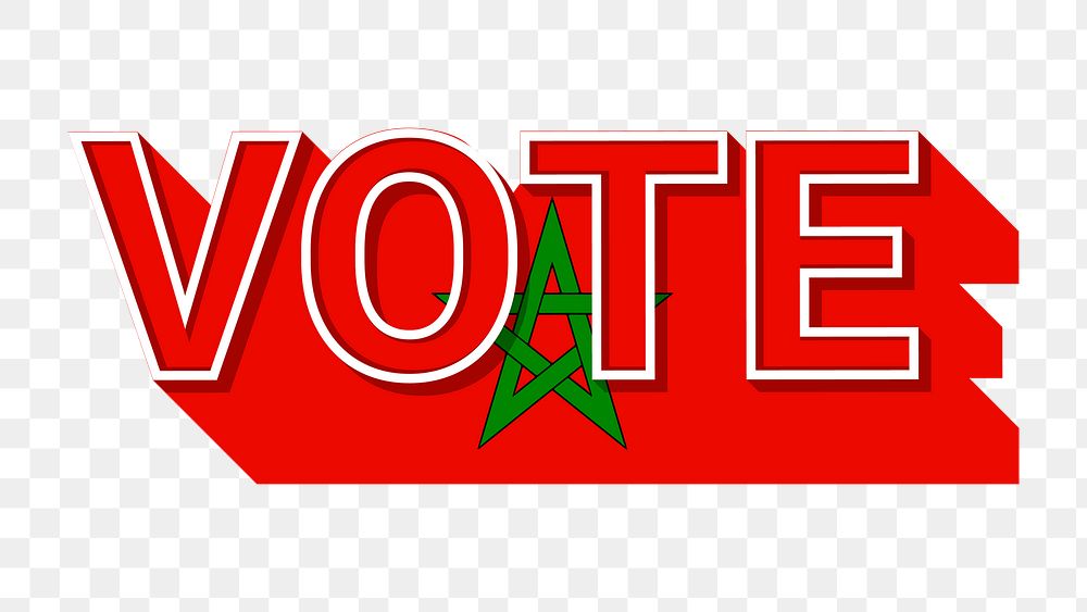 Vote text Morocco flag png election