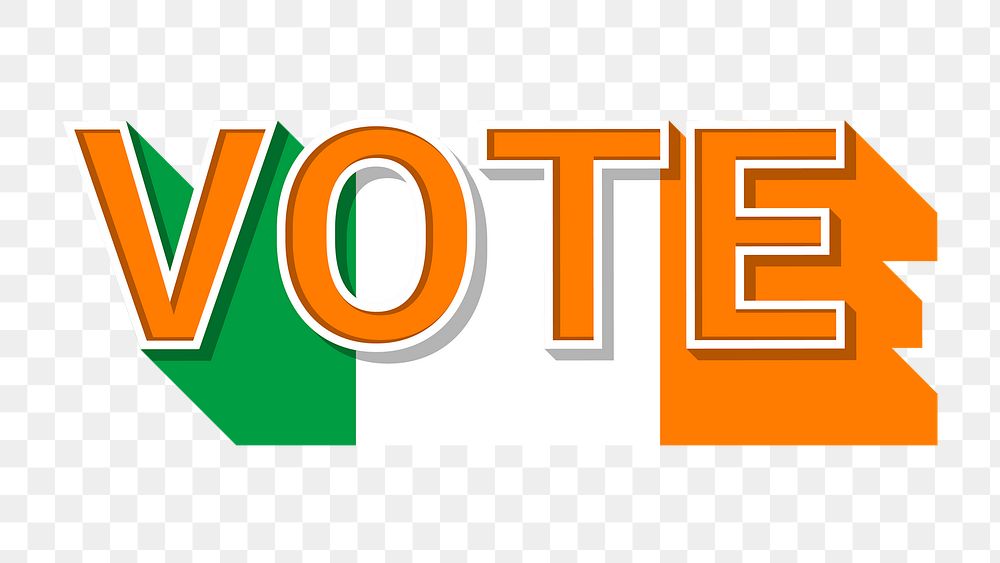 Vote text Ireland flag png election