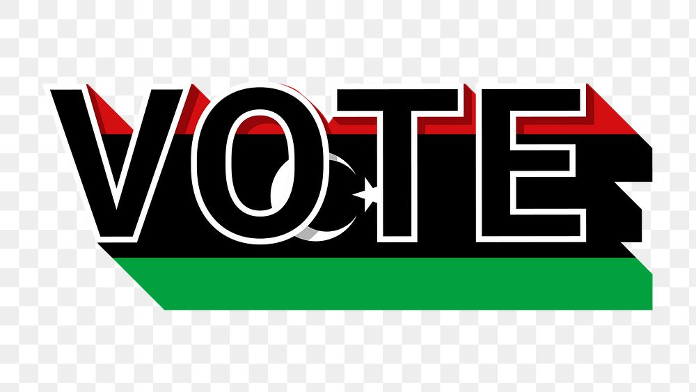 Vote text Libya flag png election