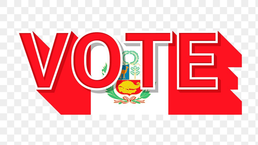 Vote text Peru flag png election