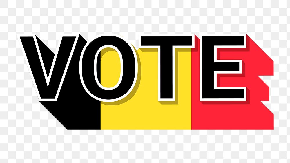 Vote text Belgium flag png election