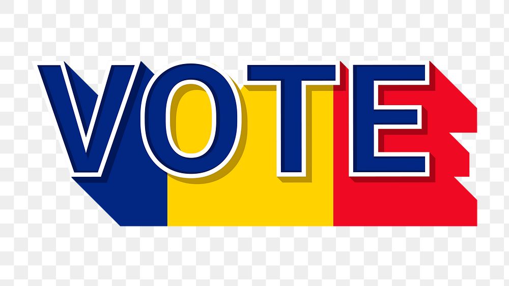 Vote text Romania flag png election