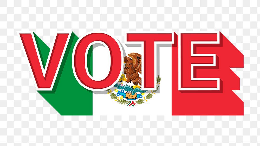 Vote text Mexico flag png election