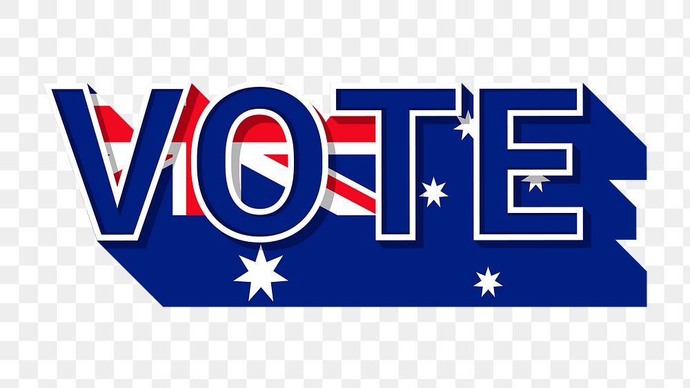 Vote text Australia flag png election