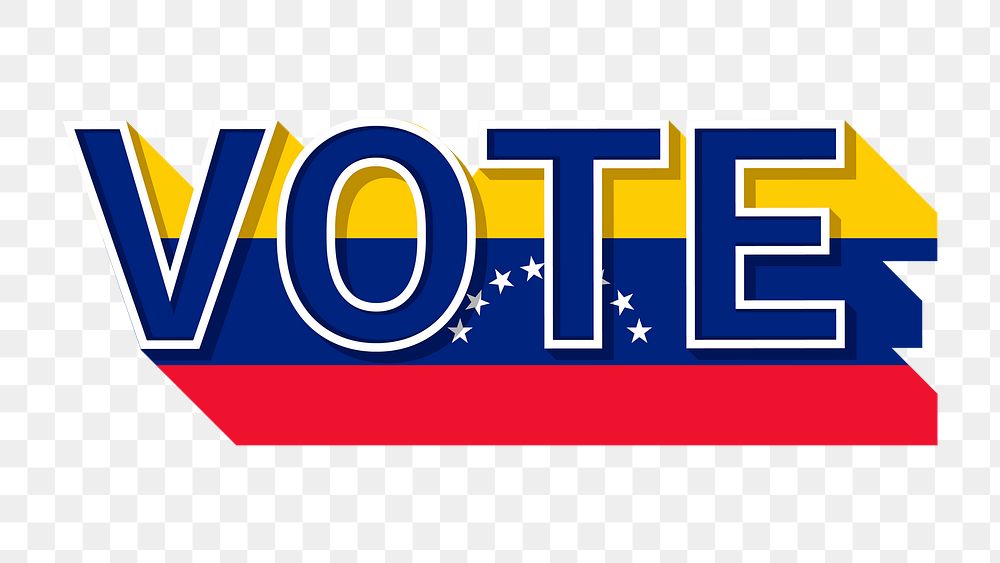 Vote text Venezuela flag png election