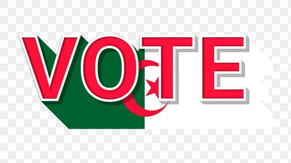 Vote text Algeria flag png election
