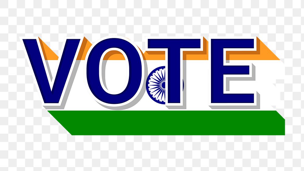 Vote text India flag png election