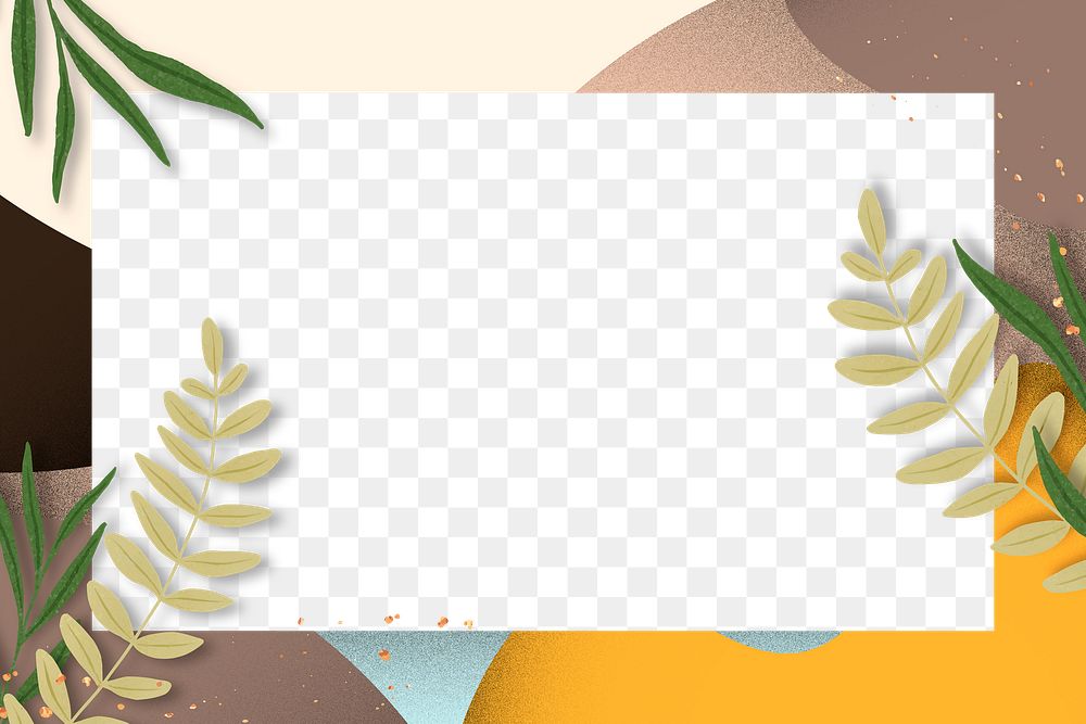 Rectangle leaves nature frame png