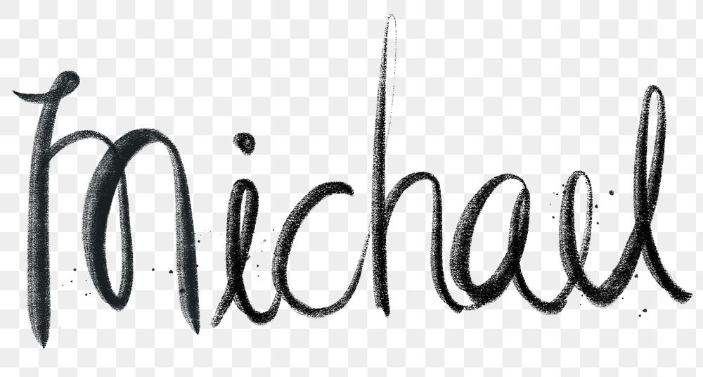 Hand drawn Michael png font typography