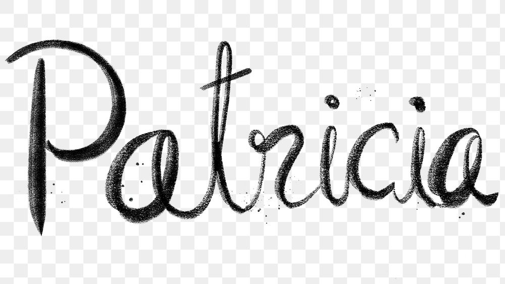 Hand drawn Patricia png font typography