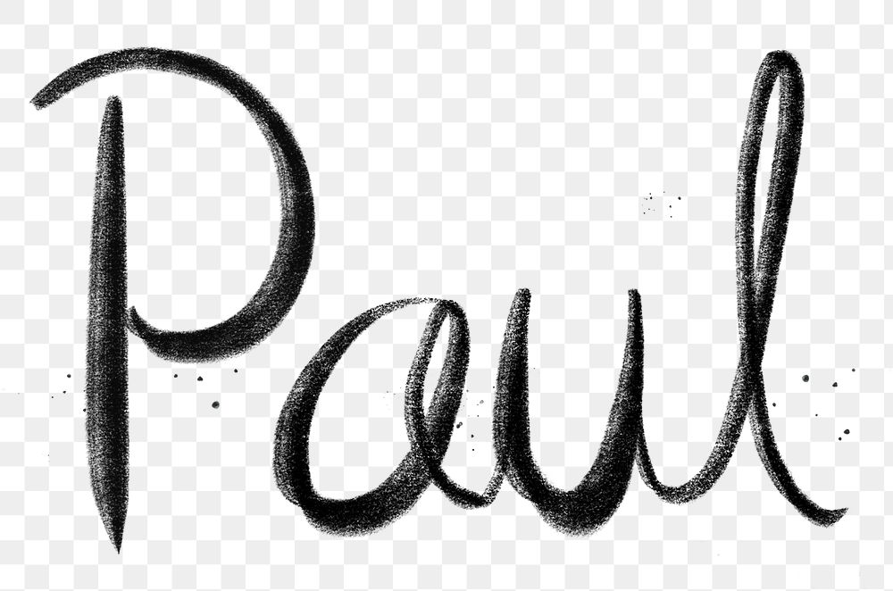 Hand drawn Paul png font typography