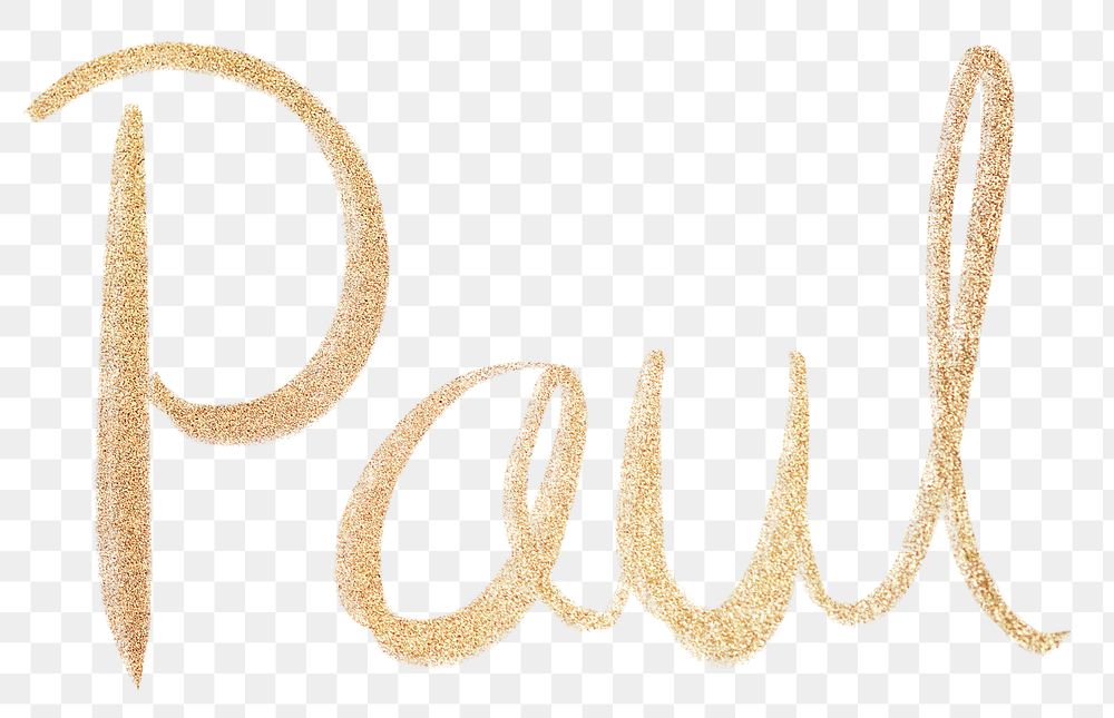Paul sparkling gold font png typography