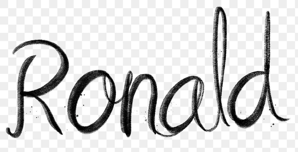 Hand drawn Ronald png font typography