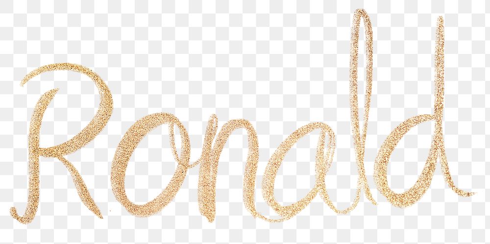 Ronald sparkling gold font png typography
