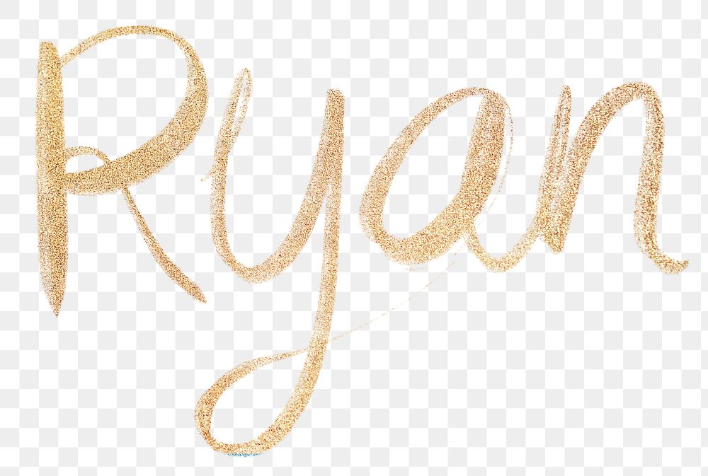 Ryan sparkling gold font png | Premium PNG - rawpixel