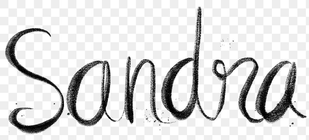 Hand drawn Sandra png font typography