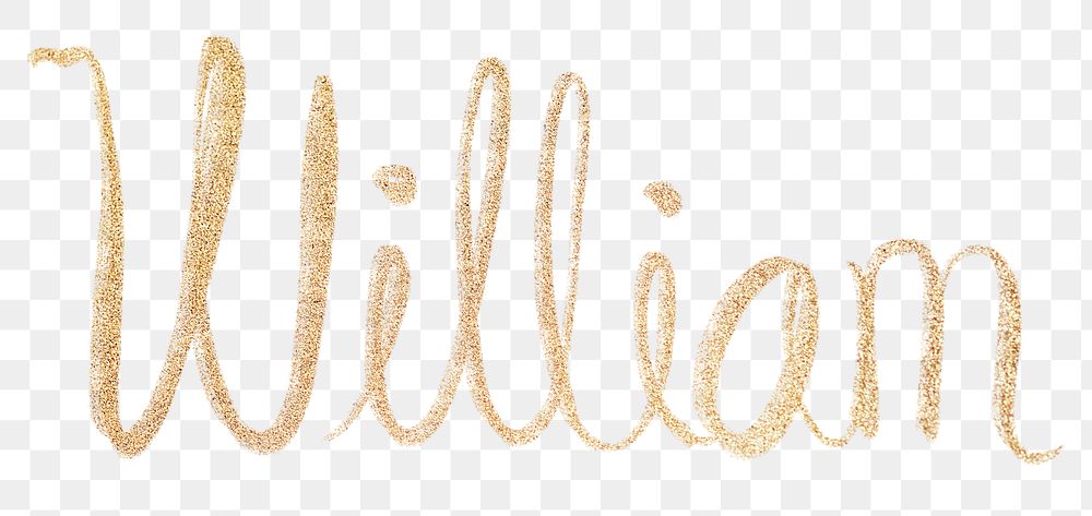 William sparkling gold font png typography