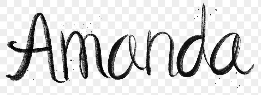 Hand drawn Amanda png font typography