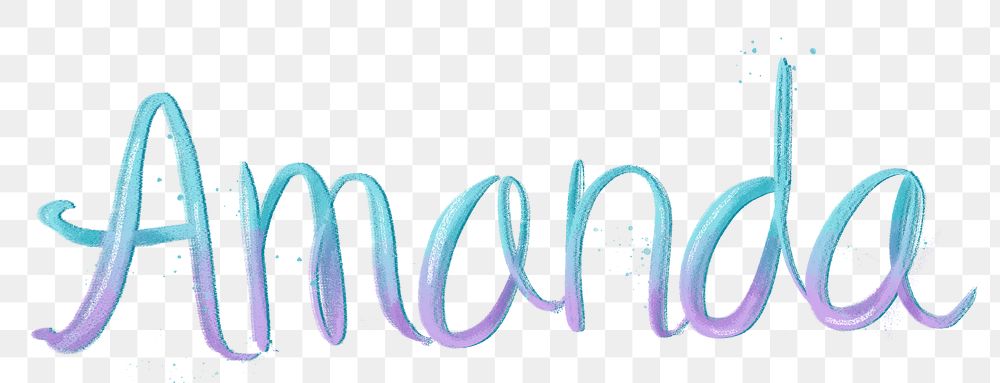 Hand drawn Amanda png two tone text typography