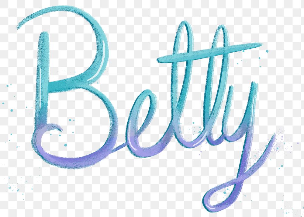 Betty png two colored lettering font