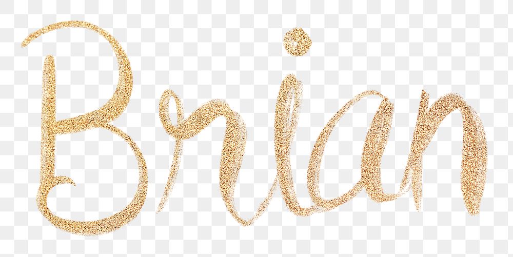 Shimmery gold Brian font png typography