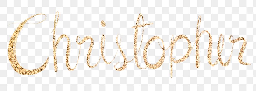 Sparkling gold Christopher typography png