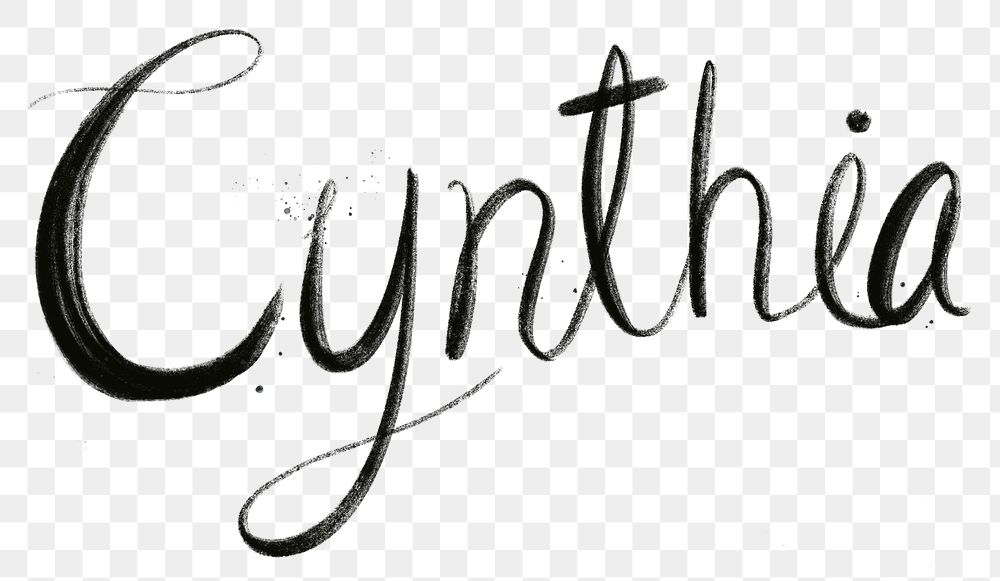 Hand drawn Cynthia png font typography