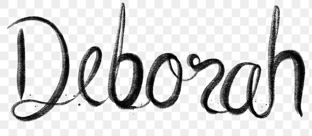 Hand drawn Deborah png font typography