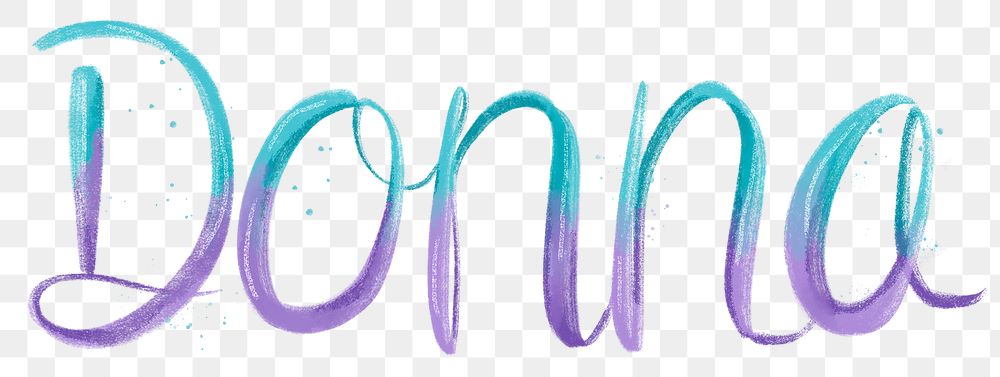 Cursive Donna png two tone font typography
