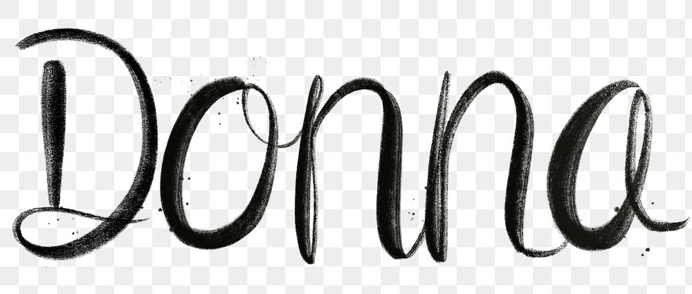 Hand drawn Donna png font typography