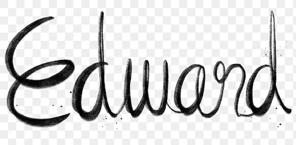 Hand drawn Edward png font typography