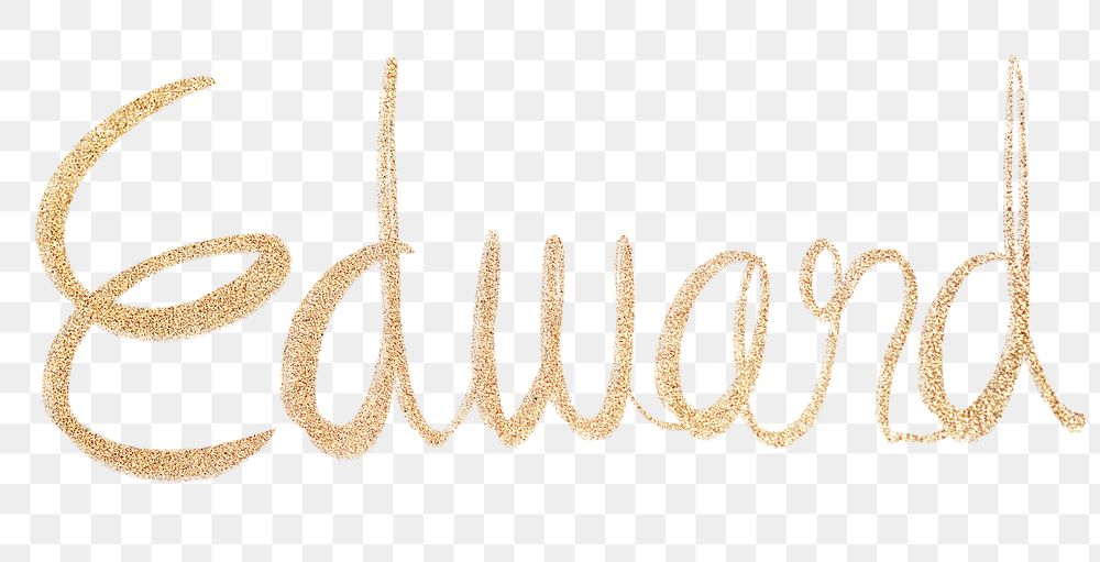 Edward shimmery gold font typography