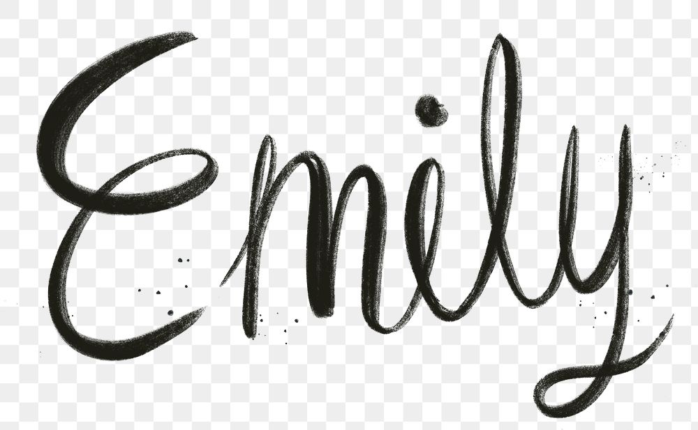 Hand drawn Emily png font typography