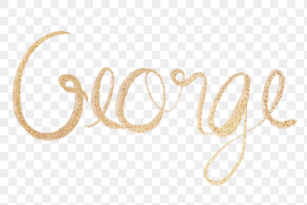 George sparkling gold font png typography