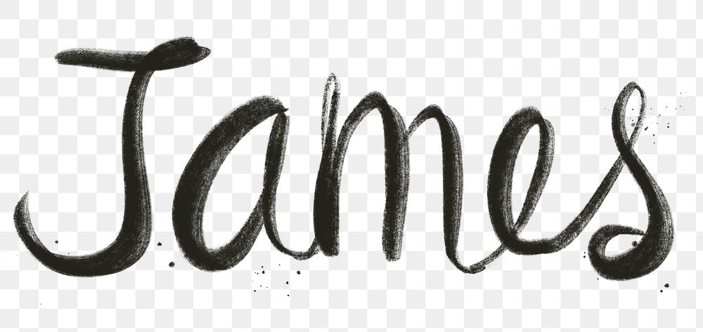 Hand drawn James png font typography