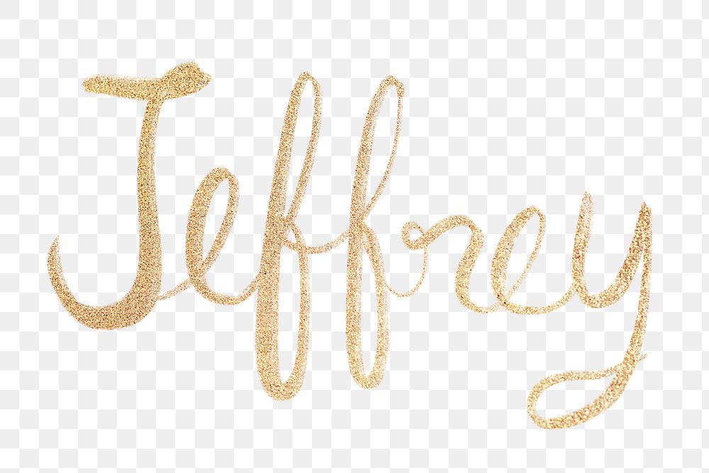 Jeffrey shimmery gold font typography