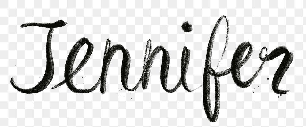 Hand drawn Jennifer png font typography