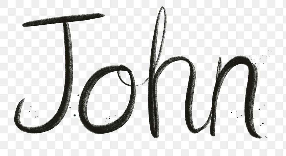 Hand drawn John font png typography