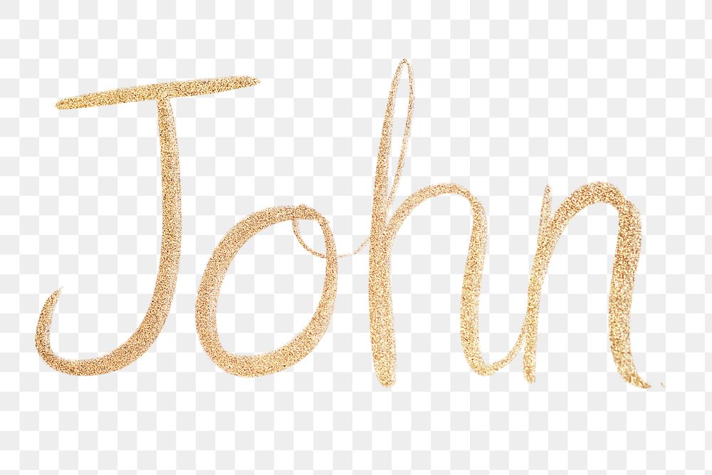 John sparkling gold font png typography