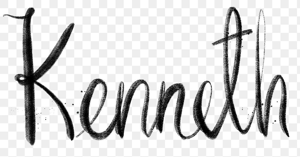 Hand drawn Kenneth png font typography