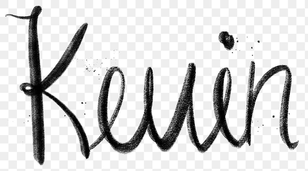 Hand drawn Kevin png font typography