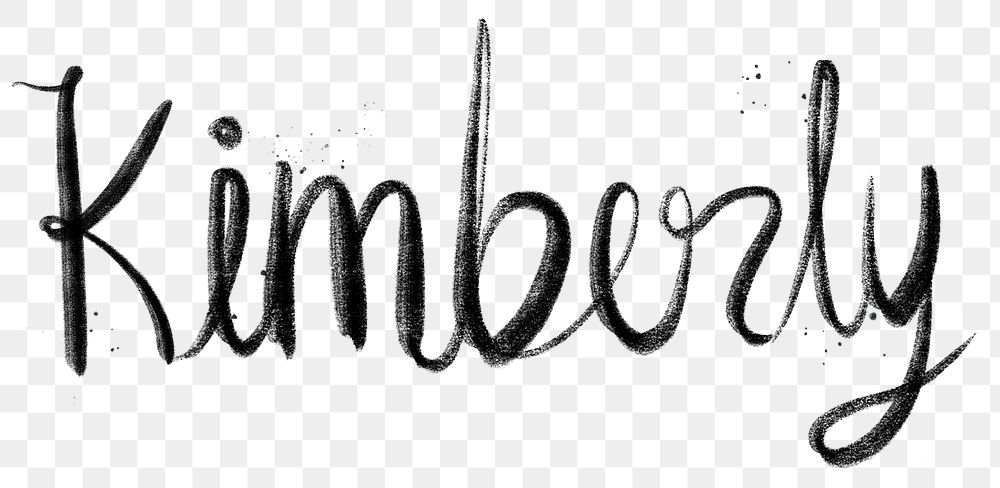 Hand drawn Kimberly png font typography
