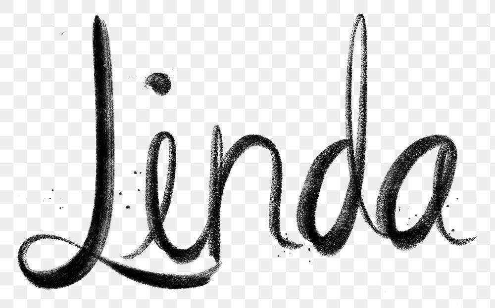 Hand drawn Linda png font typography