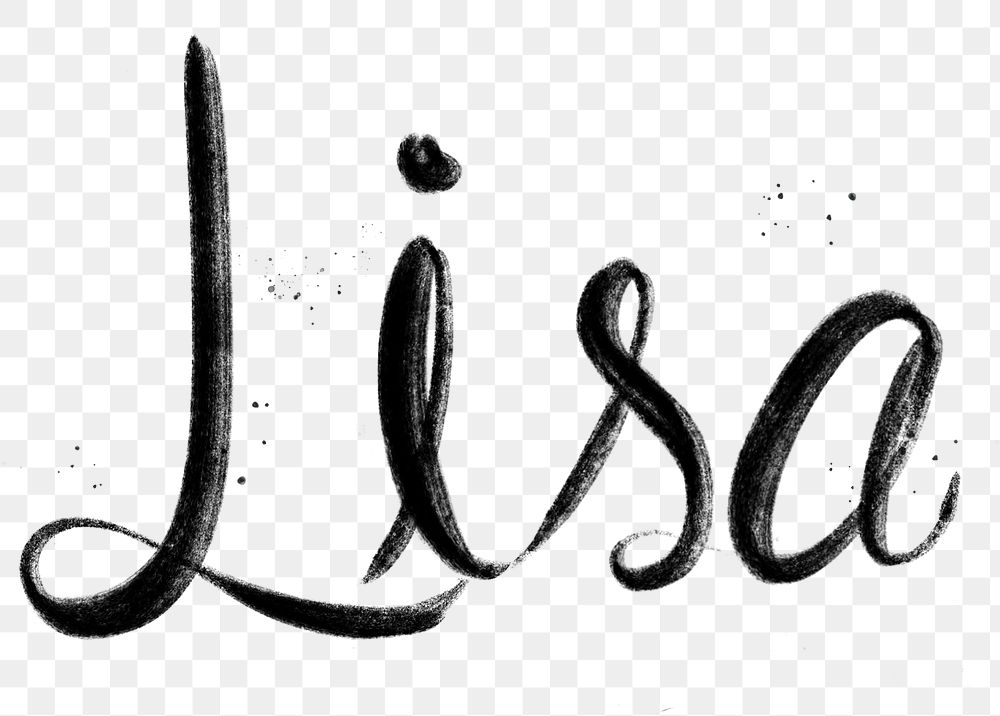 Hand drawn Lisa png font typography