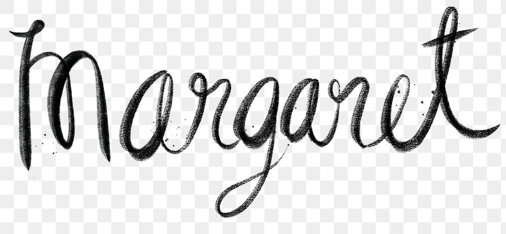 Hand drawn Margaret png font typography